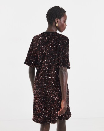 Twisted Wunder Velvet Sequin T-Shirt Mini Dress