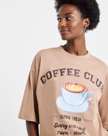 Pretty Secrets Coffee Club Graphic Pyjama Set