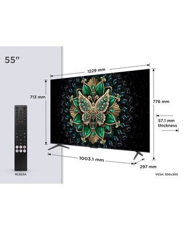 TCL 55C6K-UK 55in 4K Mini LED HDR Smart Fire TV with Freely