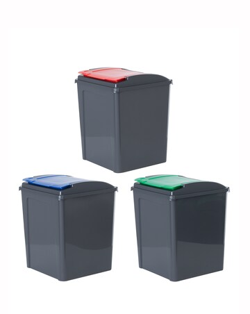 Wham Set Of 3 Recycle It 50L Slimline Bins
