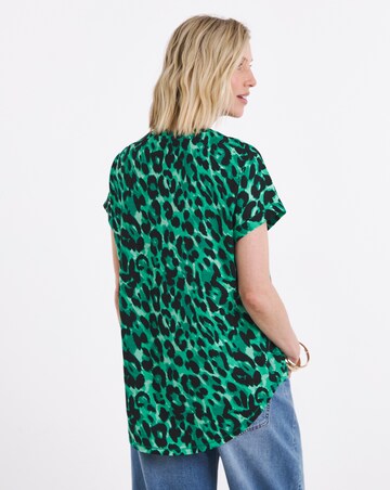 Longline Short Sleeve Curved Hem Top