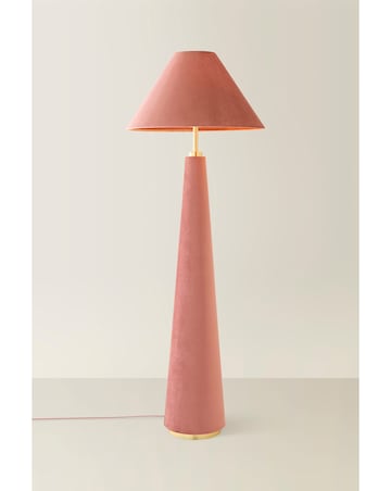 ValueLights Martha Pink Velvet Floor Lamp