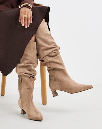 Alison Slouchy Pointed Knee High Boots - Wide Fit (E) & Curvy Calf