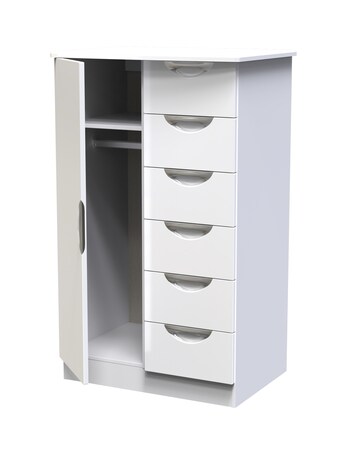 Haydn Ready Assembled 1 Door 5 Drawer Kids Wardrobe - Kids