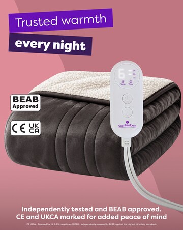 Slumberdown Cosy & Snug Sherpa Fleece Heated Throw