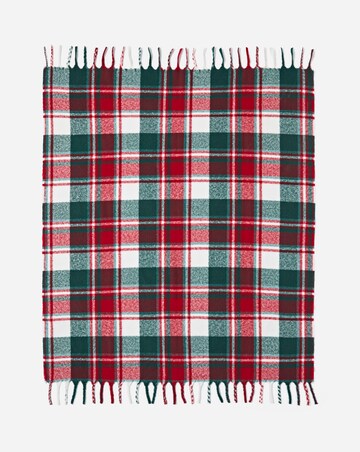 Tartan Check Faux Mohair Throw