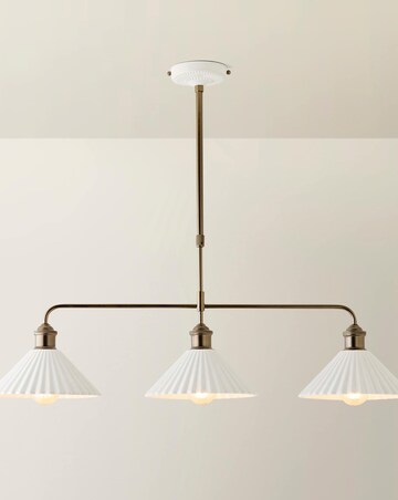 ValueLights Burford Ceramic Ribbed 3 Drop Diner Bar Ceiling Light