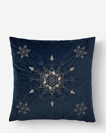 Embroidered Snowflake Velvet Cushion