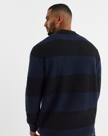 Stripe Slouch Knitted Polo
