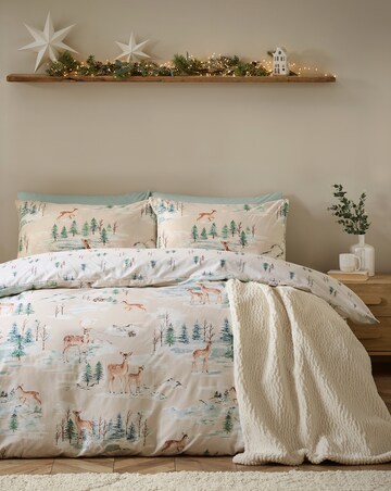 Catherine Lansfield Brushed Christmas Deer Duvet Cover Set
