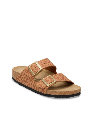 Birkenstock Arizona Leo Pecan Foil Print Sandals - Standard Fit (D)