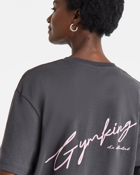 Gym King Script Boyfriend T-Shirt