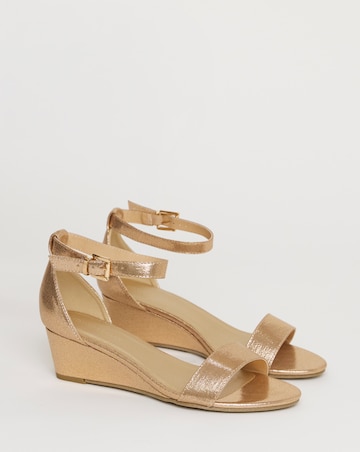 Rio Low Wedge Barely There Sandals - Wide Fit (E)