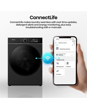 Hisense 3i 9kg 1400rpm KitchenFit Washing Machine Black