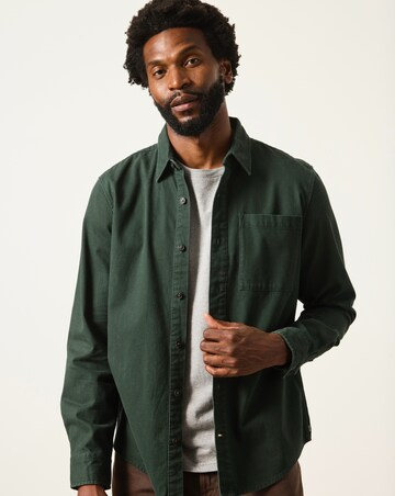 FatFace Long Sleeve Cord Shirt - Dark Green