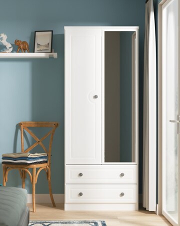 Peregrine Ready Assembled 2 Door 2 Drawer Mirrored Wardrobe - Kids