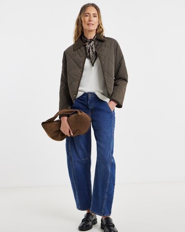 Chocolate Cord Collar Quilted Jacket
