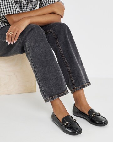 Kennedy Double Buckle Detail Loafers - Wide Fit (E)