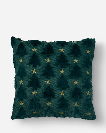 Faux Fur Christmas Trees Cushion