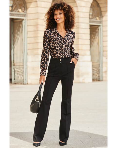 Sosandar Ponte Contour Waist Flare Trouser