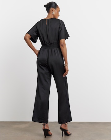 Joanna Hope Black Satin Jumpsuit