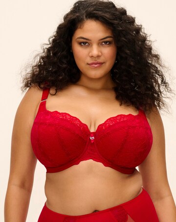 Elomi Brianna Padded Half Cup Wired Bra Red