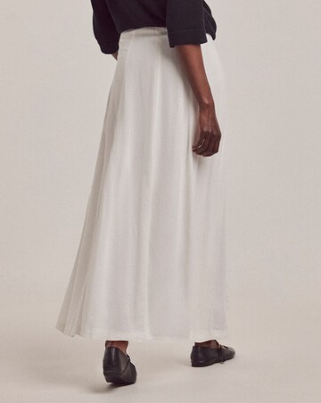 Anthology White Linen Seam Detail Maxi Skirt
