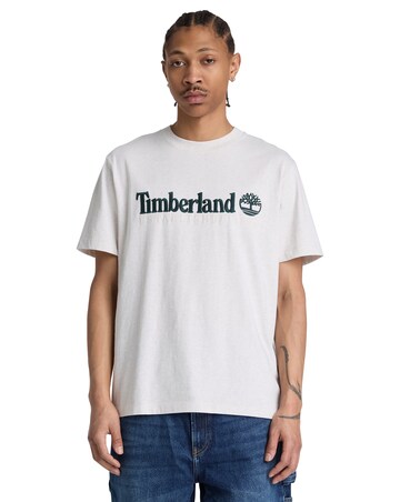 Timberland Established 197 Short Sleeve Embroidered T-Shirt - Light Oatmeal