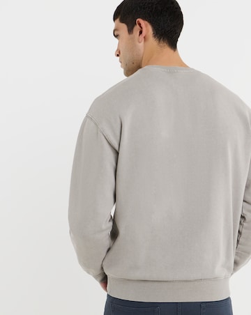 Only & Sons Creative College Relaxed Washed Crew Sweat - Light Grey