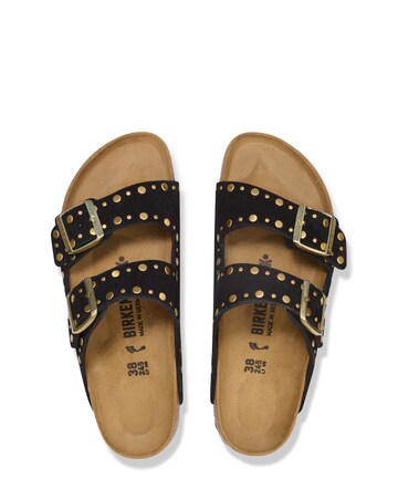 Birkenstock Arizona Black Suede Rivet Sandals - Standard Fit (D)
