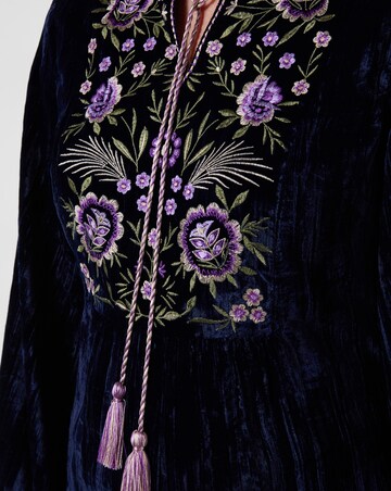 Joe Browns Velvet Tunic Top With Embroidery And Tassel Detail