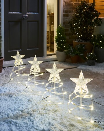 Warm White Spiral Tree Path Finders