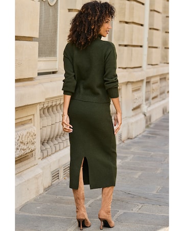 Sosandar Tweedy Look Knitted Midaxi Skirt