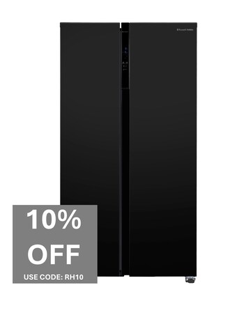 Russell Hobbs RH90AFF201B Slim American Fridge Freezer Black + Install