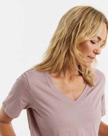 Black, White, Navy, Choc, Blush 5 Pack V Neck Short Sleeve T-Shirts