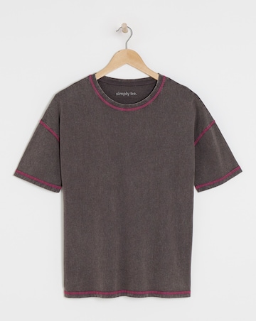 Acid Wash Contrast Flatlock Top