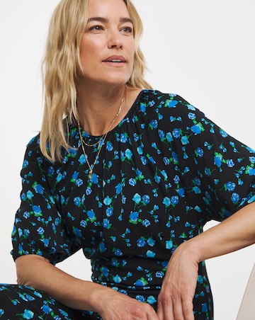 Open Tie Back Midi Jersey Smock Dress