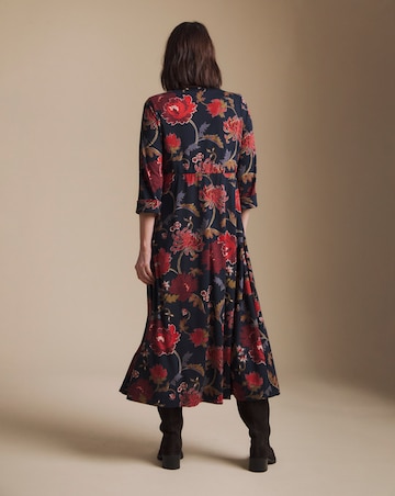 Julipa Printed Button Down Jersey Midi Dress
