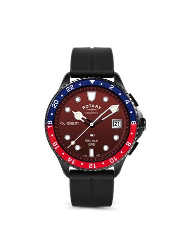 Rotary AMOLED GPS Calling Black Silicone Smart Watch