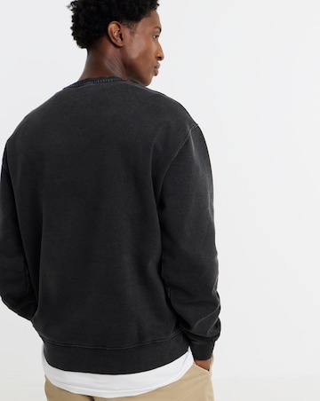 Only & Sons Creative College Relaxed Washed Crew Sweat - Washed Black