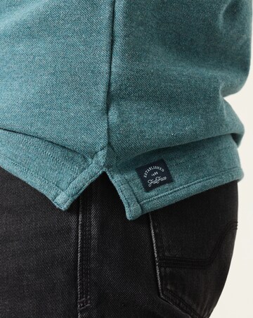 FatFace Short Sleeve Pique Polo - Dark Teal Blue