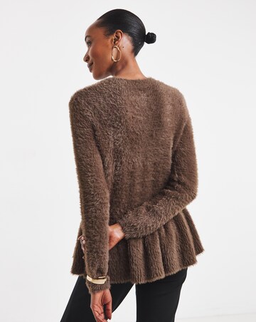 Fluffy Peplum Cardigan