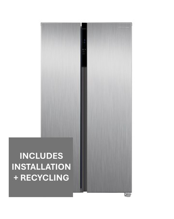 Russell Hobbs RH90AFF201SS Slim American Fridge Freezer Inox + Install