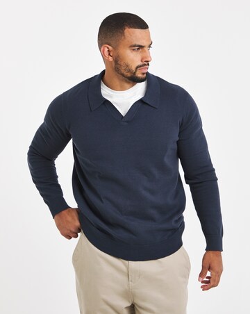Long Sleeve Cotton Trophy Neck Polo