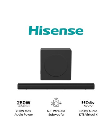 Hisense HS2100S 2.1ch 240W Soundbar with DTS Virtual X and Wireless Subwoofer