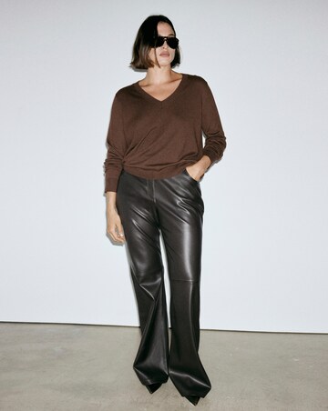 Mango Connie Faux Leather Flared Trouser