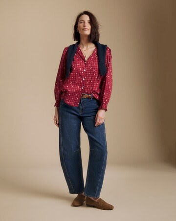 Julipa Button Down Check Blouse