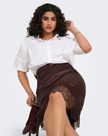 ONLY MIDI LACE SATIN SKIRT