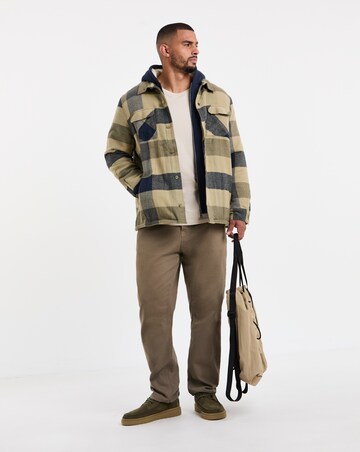 Hooded Borg Lined Check Overshirt