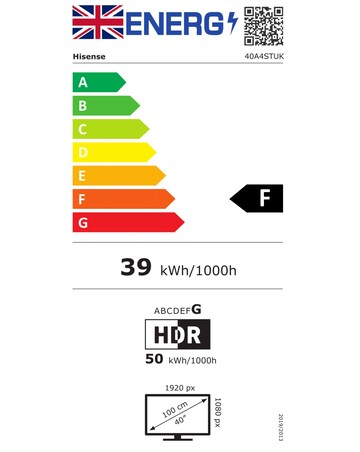 Hisense 40A4STUK 40in Full HD LED Smart TV with Freely